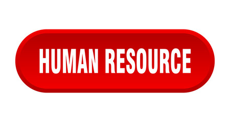 human resource button. rounded sign on white background