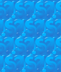 a pattern of Dollar icon, exclamation point, and question mark icon. On blue background - 379389828