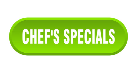 chef's specials button. rounded sign on white background
