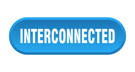 interconnected button. rounded sign on white background