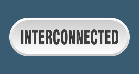 interconnected button. rounded sign on white background