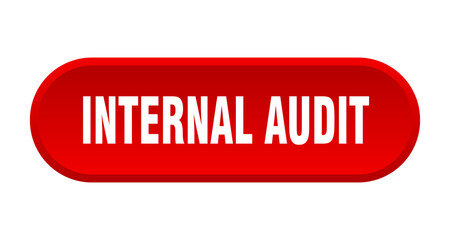 internal audit button. rounded sign on white background