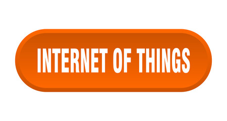 internet of things button. rounded sign on white background