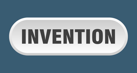 invention button. rounded sign on white background