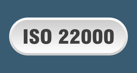 iso 22000 button. rounded sign on white background