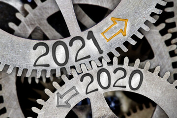 Metal Wheels with New Year 2021