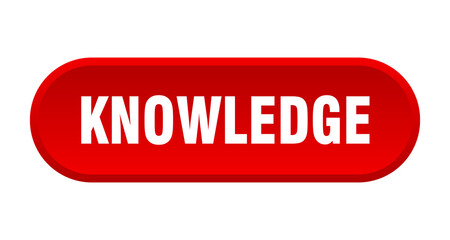 knowledge button. rounded sign on white background