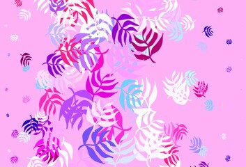 Light Multicolor vector doodle pattern with leaves.