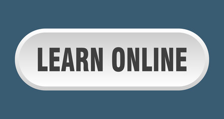 learn online button. rounded sign on white background