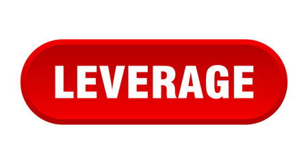 leverage button. rounded sign on white background