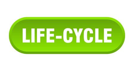 life-cycle button. rounded sign on white background