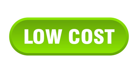 low cost button. rounded sign on white background