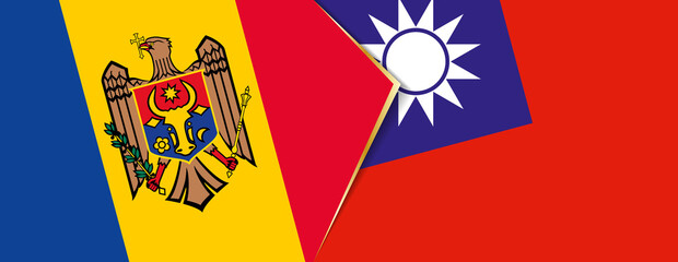 Moldova and Taiwan flags, two vector flags.