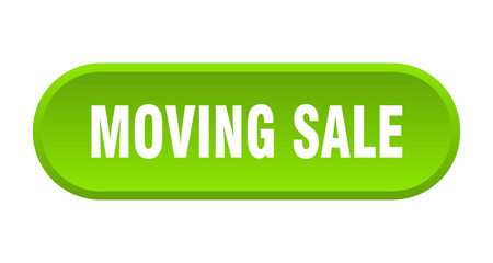 moving sale button. rounded sign on white background