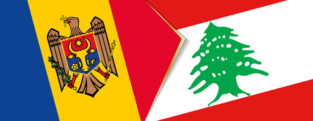 Moldova and Lebanon flags, two vector flags.