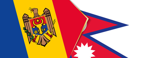 Moldova and Nepal flags, two vector flags.