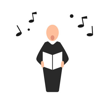 Choir Singer Icon. Clipart Image Isolated On White Background.