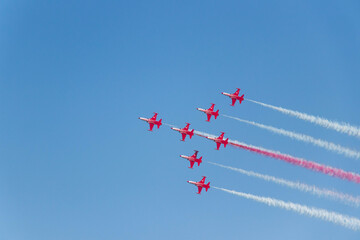 Turkish air force. Stars of the Turkish jet aircraft demonstration flight in the skies of Baku