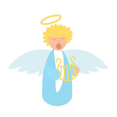 Angel choir singer icon. Clipart image isolated on white background.