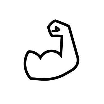 recommend clip art: Muscle arm line icon. Clipart image isolated on white background.