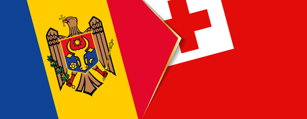 Moldova and Tonga flags, two vector flags.