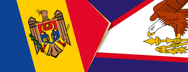Moldova and American Samoa flags, two vector flags.