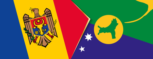 Moldova and Christmas Island flags, two vector flags.