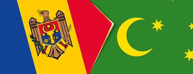 Moldova and Cocos Islands flags, two vector flags.