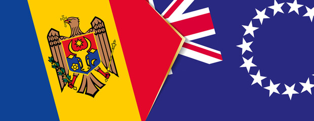 Moldova and Cook Islands flags, two vector flags.
