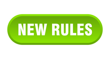 new rules button. rounded sign on white background