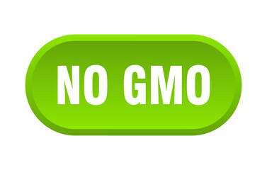 no gmo button. rounded sign on white background