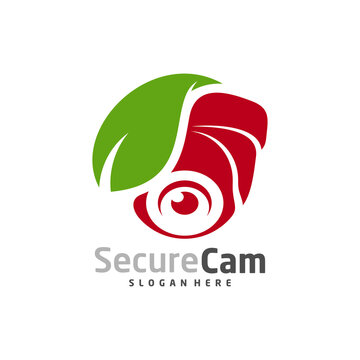 Nature CCTV Camera Logo Design Vector Template, Concept Symbol Icon