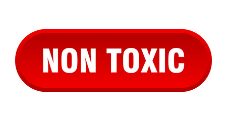 non toxic button. rounded sign on white background