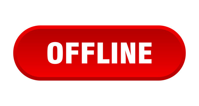 offline button. rounded sign on white background