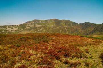 Il Corno alle Scale in settembre e il primo rosseggiare del mirtillo