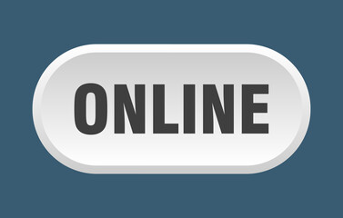 online button. rounded sign on white background