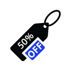  50 Percent offer. Discount fifty Percent Symbol