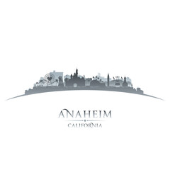 Obraz premium Anaheim California city silhouette white background