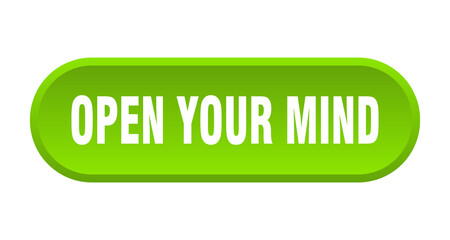 open your mind button. rounded sign on white background