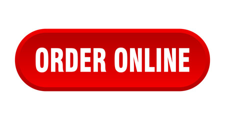 order online button. rounded sign on white background