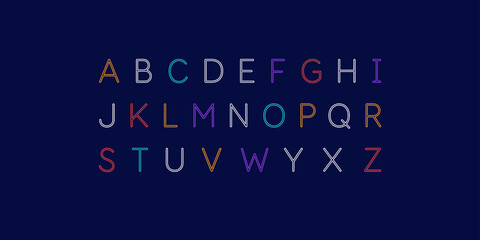 Fototapeta na wymiar Modern alphabet font. Capital letters of the Latin alphabet.