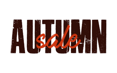 Autumn sale handwritten text. Ready modern calligraphic text for poster, brochure and banner design. Autumn sale hand drawn lettering. eps 10