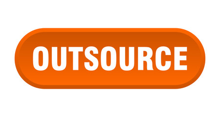 outsource button. rounded sign on white background