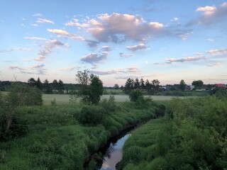sunset over the river