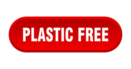 plastic free button. rounded sign on white background