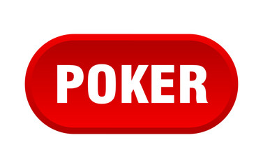 poker button. rounded sign on white background