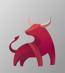 illustration of a bull with a horns