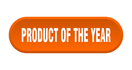 product of the year button. rounded sign on white background