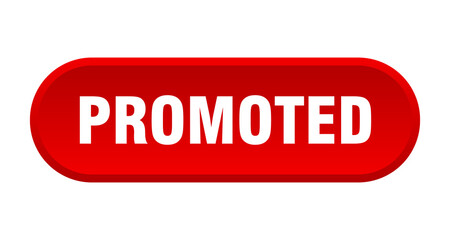 promoted button. rounded sign on white background