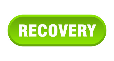 recovery button. rounded sign on white background